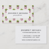 水彩多肉質水玉模様パターン 名刺 (正面/裏面)