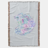 水彩多肉類ハート スローブランケット (正面縦)