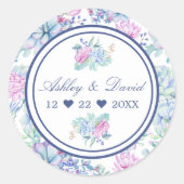 水彩多肉類フローラサボテン結婚式の引き出物 ラウンドシール (正面)