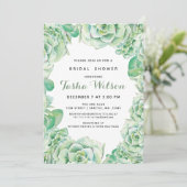 水彩多肉類ブライダルシャワー招待状 招待状 (スタンド正面)