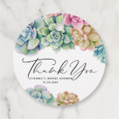 水彩多肉類ブライダルシャワー有難う フェイバータグ (裏面)