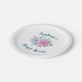 水彩多肉類ブライダルシャワー ペーパープレート (アングル)