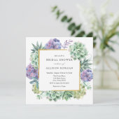 水彩多肉類ブライダルシャワー 招待状 (スタンド正面)