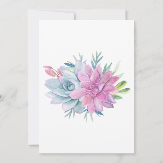 水彩多肉類ベビーシャワー招待状 招待状 (裏面)