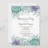 水彩多肉類砂漠リタイア 招待状 (正面)