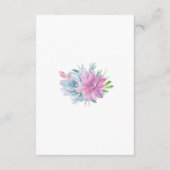 水彩多肉類結婚の情報カード エンクロージャーカード (裏面)