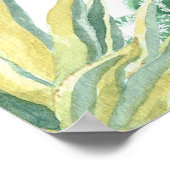 水彩多肉類結婚の歓迎 ポスター (角)