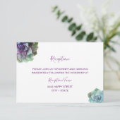 水彩多肉類結婚式招待状披露宴 出欠カード (スタンド正面)