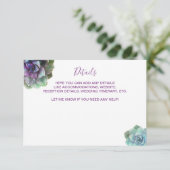 水彩多肉類結婚式招待状詳細 出欠カード (スタンド正面)