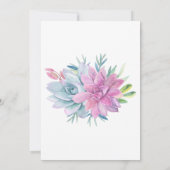 水彩多肉類結婚式招待状 招待状 (裏面)