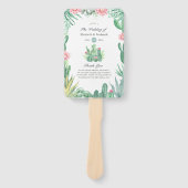 水彩多肉類結婚式 プログラム ハンドファン (正面)