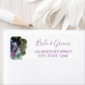 水彩多肉類 |の結婚ラベル ラベル (インサイチュ)