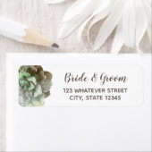 水彩多肉類 |の結婚ラベル ラベル (インサイチュ)