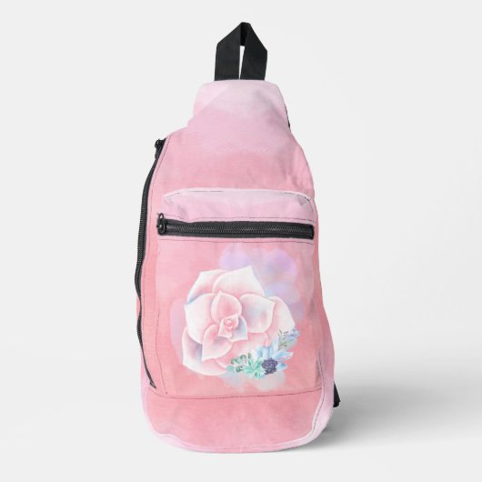 水彩多肉類 スリングバッグ (正面)