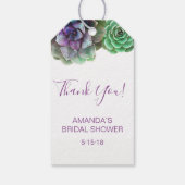 水彩多肉類 |ブライダルシャワーメッセージカード ギフトタグ (裏面)