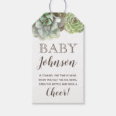 水彩多肉類 |ベビーシャワーメッセージカード ギフトタグ (正面)