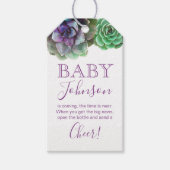 水彩多肉類 |ベビーシャワーメッセージカード ギフトタグ (正面)