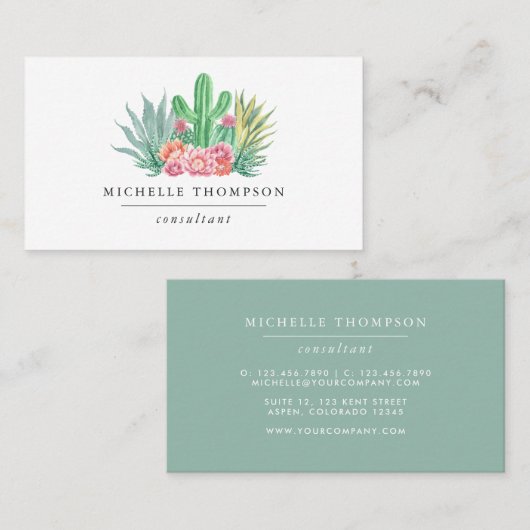 水彩多肉類 名刺 (正面/裏面)