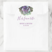 水彩多肉類 |結婚式の引き出物ラベル ラウンドシール (バッグ)