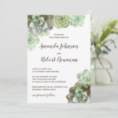 水彩多肉類 |結婚式招待状 招待状 (スタンド正面)