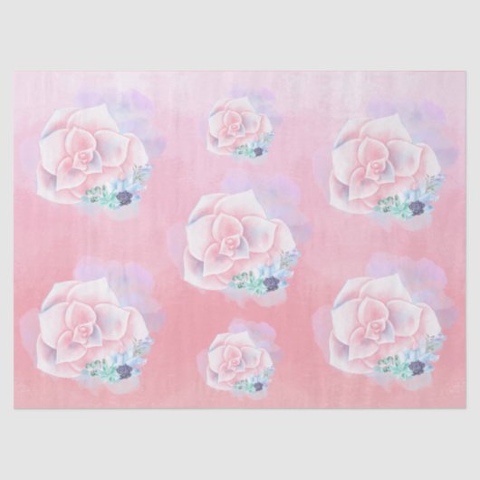 水彩多肉類 薄葉紙 (正面)