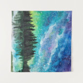 水彩夜景天の川 タペストリー (正面(横))