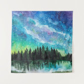 水彩夜景天の川 タペストリー (正面)