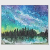 水彩夜景天の川 ラッピングペーパー (フラット)