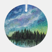 水彩夜景、天の川 ガラスオーナメント (裏面)