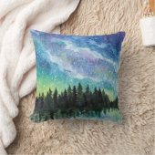 水彩夜景、天の川 クッション (ブランケット)