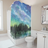 水彩夜景、天の川 シャワーカーテン (インサイチュ)