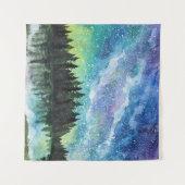 水彩夜景、天の川 タペストリー (正面(横))