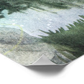 水彩夜景、天の川 ポスター (角)