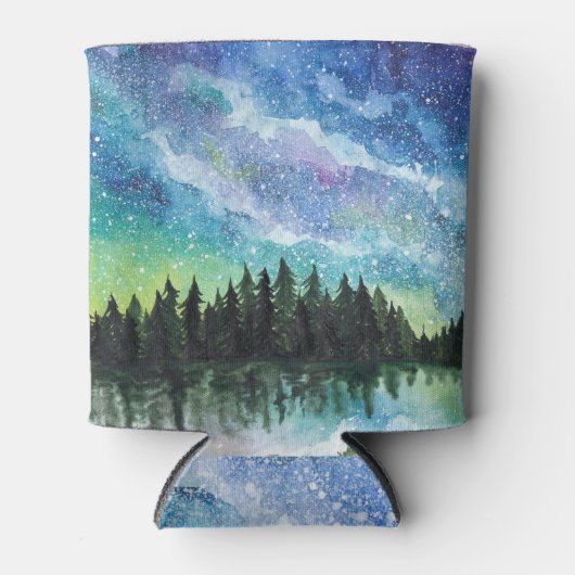 水彩夜景、天の川 缶クーラー (正面)