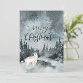 水彩夜空 | ホッキョクグマ・クリスマス シーズンカード (スタンド正面)