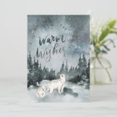 水彩夜空 | ホッキョクグマ・クリスマス シーズンカード (スタンド正面)