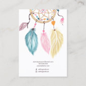 水彩夢のキャッチャージュエリーイヤリングディスプレイ 名刺 (裏面)