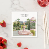 水彩夢の緑の庭エレガント スタンダードカクテルナプキン (インサイチュ)