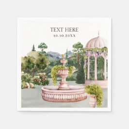 水彩夢の緑の庭エレガント スタンダードカクテルナプキン