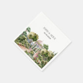 水彩夢の緑の庭エレガント スタンダードカクテルナプキン (角)