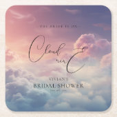 水彩夢幻夕陽雲9號婚前小聚 スクエアペーパーコースター (正面)