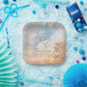 水彩夢幻夕陽 雲端9 婚前小聚 ペーパープレート (パーティー)