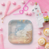 水彩夢幻夕陽 雲端9 婚前小聚 ペーパープレート (パーティー)