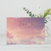 水彩夢幻的な夕焼け クラウド9 サンキューカード (スタンド正面)