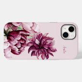 水彩夢想牡丹淡い色のピンクパーソナライズされた Case-Mate iPhoneケース (裏面 (横))