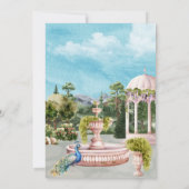 水彩夢想的なフローラガーデンバードブライダルシャワー 招待状 (裏面)