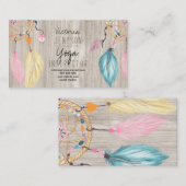 水彩夢捕手羽毛軽木ヨガ 名刺 (正面/裏面)