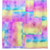 [水彩夢]ソフトパステルカラーズバタフライ シャワーカーテン (正面)