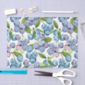 水彩大きなジューシーなブルーベリー 薄葉紙 (クラフト)