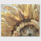 水彩大ひまわりコレクシエレガントョン ラッピングペーパー (フラット)